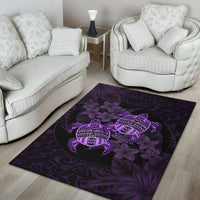 hawaii Rug - Turtle Strong Pattern Hibiscus Plumeria Violet AH - Polynesian Pride