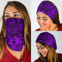 New Zealand Maori Tangaroa Tattoo Bandana - Purple - Polynesian Pride