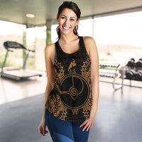 Yap Polynesian Women Tank Top Map Gold - Polynesian Pride
