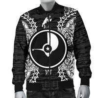 Yap Polynesian Men's Bomber Jacket Map Black - Polynesian Pride