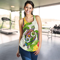 Polynesian Hawaii Women's Racerback Tank Turtle Colorful - Polynesian Pride