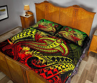 American Samoa Quilt Bed Set - Reggae Shark Polynesian Tattoo - Polynesian Pride