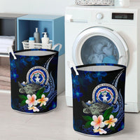 Northern Mariana Islands Polynesian Laundry Basket - Turtle With Plumeria Flowers - Polynesian Pride