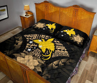 Papua New Guinea Polynesian Quilt Bed Set Hibiscus Gold - Polynesian Pride