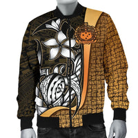 Samoa Polynesian Men's Bomber Jackets Gold - Turtle With Hook - Polynesian Pride
