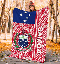 Samoa Flag Polynesian Premium Blanket - Polynesian Pride
