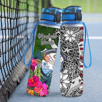 Marshall Islands Hydro Tracking Bottle White - Turtle Plumeria Banana Leaf Crest - Polynesian Pride