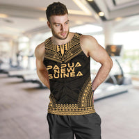 Papua New Guinea Men's Tank Top - Polynesian Chief Gold Version - Polynesian Pride