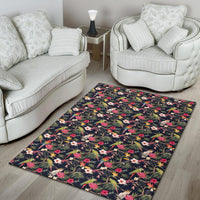 Tropical Hibiscus, Strelitzia Palm Leaves Rug - Polynesian Pride