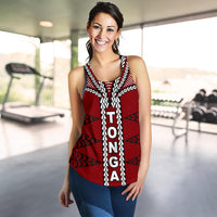 Tonga Polynesian Women's Racerback Tank - Tongan Ngatu Pattern - Polynesian Pride