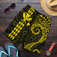 Kanaka Hawaii Map Yellow Polynesian Men's Short - Polynesian Pride