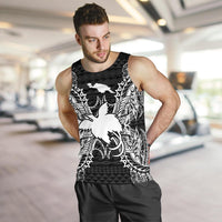 Papua New Guinea Polynesian Men Tank Top Map Black - Polynesian Pride