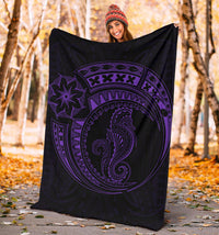 Seahorse Polynesian Blanket - Polynesian Tattoo Purple - Polynesian Pride