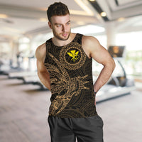 Hawaii Tank Top Polynesian Kanaka Map Hawaiian Men's Tank Top - Gold - TT Style - Polynesian Pride