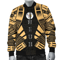 Niue Men Bomber Jackets - Polynesian Tattoo Gold - Polynesian Pride