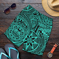 Polynesian Hawaiian Style Tribal Tattoo Turquoise Men's Short - Polynesian Pride