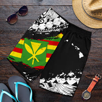 Polynesian Kanaka Flag Men's Shorts - Nora Style - White - Polynesian Pride