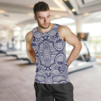 Polynesian Men's Tank Top Blue And White - Polynesian Pride