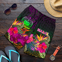 Samoa Personalised Men's Shorts - Summer Hibiscus Reggae - Polynesian Pride