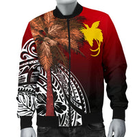 Papua New Guinea Men's Bomber Jacket - Polynesian Palm Tree - Polynesian Pride