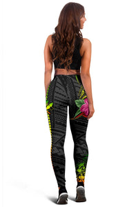 Hawaii Hibiscus Polynesian Kakau Reggae Legging - Dry Style - AH - Polynesian Pride
