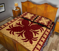 Hawaiian Quilt Pattern Palm Tree Equip Quilt Bed Set - Polynesian Pride