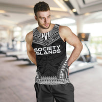 Society Islands Men's Tank Top - Polynesian Chief Black Version - Polynesian Pride