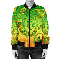 New Zealand Maori Mangopare Women Bomber Jacket Polynesian - Rasta - Polynesian Pride