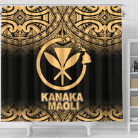 Kanaka Maoli Shower Curtain - Yellow Fog Style - Polynesian Pride