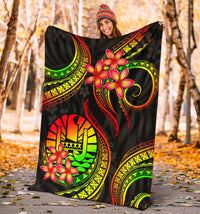 Tahiti Polynesian Premium Blanket - Reggae Plumeria - Polynesian Pride