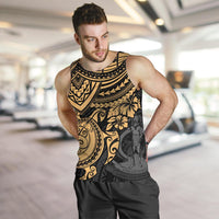 Vanuatu Polynesian Men's Tank Top - Gold Turtle - Polynesian Pride