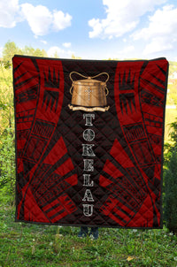 Tokelau Premium Quilt - Tokelau Coat Of Arms Polynesian Red Tattoo - Polynesian Pride