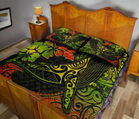 Hawaii Polynesian Quilt Bed Set - Hibiscus Humpback Whale - Polynesian Pride