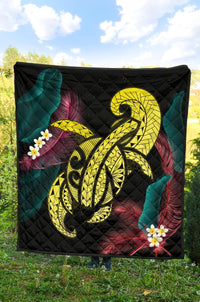 Hawaii Turtle Polynesian Tropical Premium Quilt - Ghia Style Yellow - Polynesian Pride