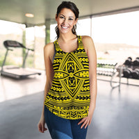 Polynesian Seamless yellow Women's Racerback Tank Top - Polynesian Pride