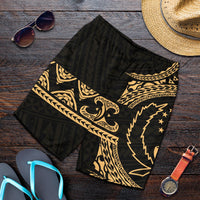 Pohnpei Polynesian All Over Print Men's Short - Gold Version - Polynesian Pride