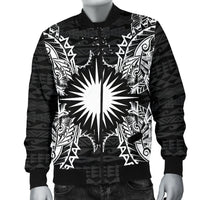 Marshall Islands Polynesian Men's Bomber Jacket Map Black - Polynesian Pride