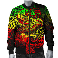 Tahiti Men's Bomber Jacket - Reggae Shark Polynesian Tattoo - Polynesian Pride