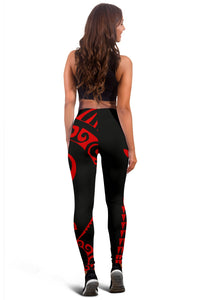 Kanaka Red Polynesian Women's Leggings - Polynesian Pride
