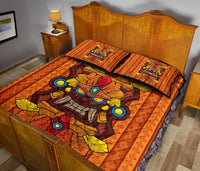 Hawaii Tiki Pattern Quilt Bed Set - Polynesian Pride