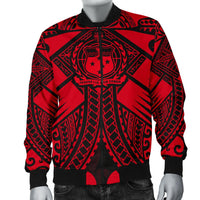 Samoa Polynesian Men's Bomber Jacket - Samoa Red Seal with Polynesian Tattoo - Polynesian Pride