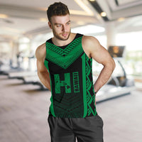 Hawaiian Kanaka Polynesian Men's Tank Top Active Green - Polynesian Pride