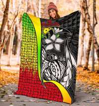 Samoa Polynesian Premium Blanket Reggae - Turtle With Hook - Polynesian Pride