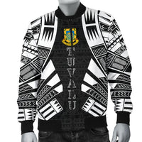 Tuvalu Men Bomber Jackets - Polynesian Tattoo Black - Polynesian Pride