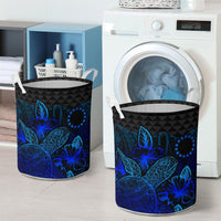 Cook Islands Laundry Basket - Polynesian Turtle Hibiscus Blue - Polynesian Pride