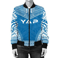 Yap Flag Polynesian Chief Women'S Bomber Jacket - Polynesian Pride