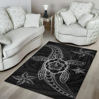 Kanaka Map Hibiscus Plumeria Turtle Art Polynesian Area Rug Gray AH - Polynesian Pride