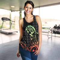 Hawaii Warrior And Helmet Women's Racerback Tank - Polynesian Pride