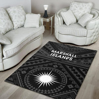 Marshall Area Rug - Marshall Seal With Polynesian Tattoo Style ( Black) - Polynesian Pride