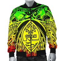 Polynesian Men's Bomber Jackets - Guam Flag, Seal with Maui Moana Tattoo - Polynesian Pride